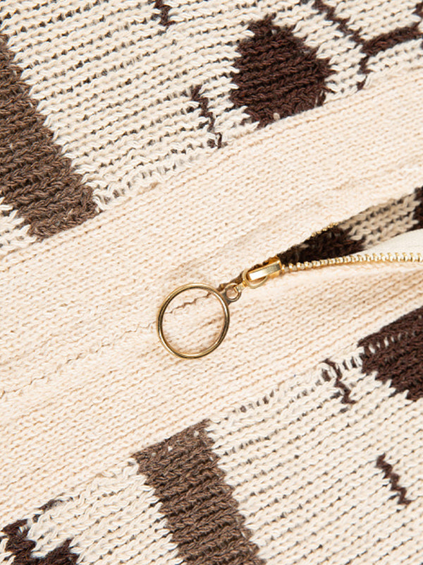 Hugo | Men's lapel jacquard knitted casual sweater cardigan jacket