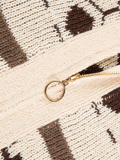 Hugo | Men's lapel jacquard knitted casual sweater cardigan jacket