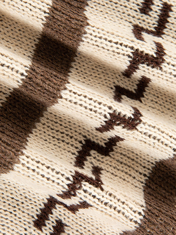 Hugo | Men's lapel jacquard knitted casual sweater cardigan jacket