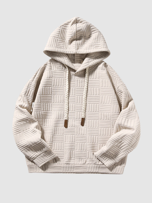 Davie | Men's Geometric Texture Loose Fit Jacquard  Hoodie