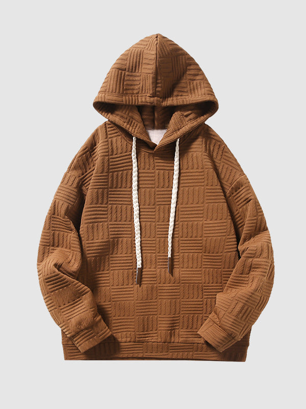 Davie | Men's Geometric Texture Loose Fit Jacquard  Hoodie