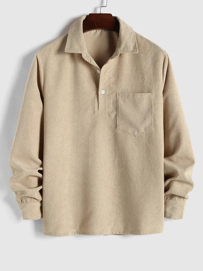 Corvin | Men’s Half Button Corduroy Shirt