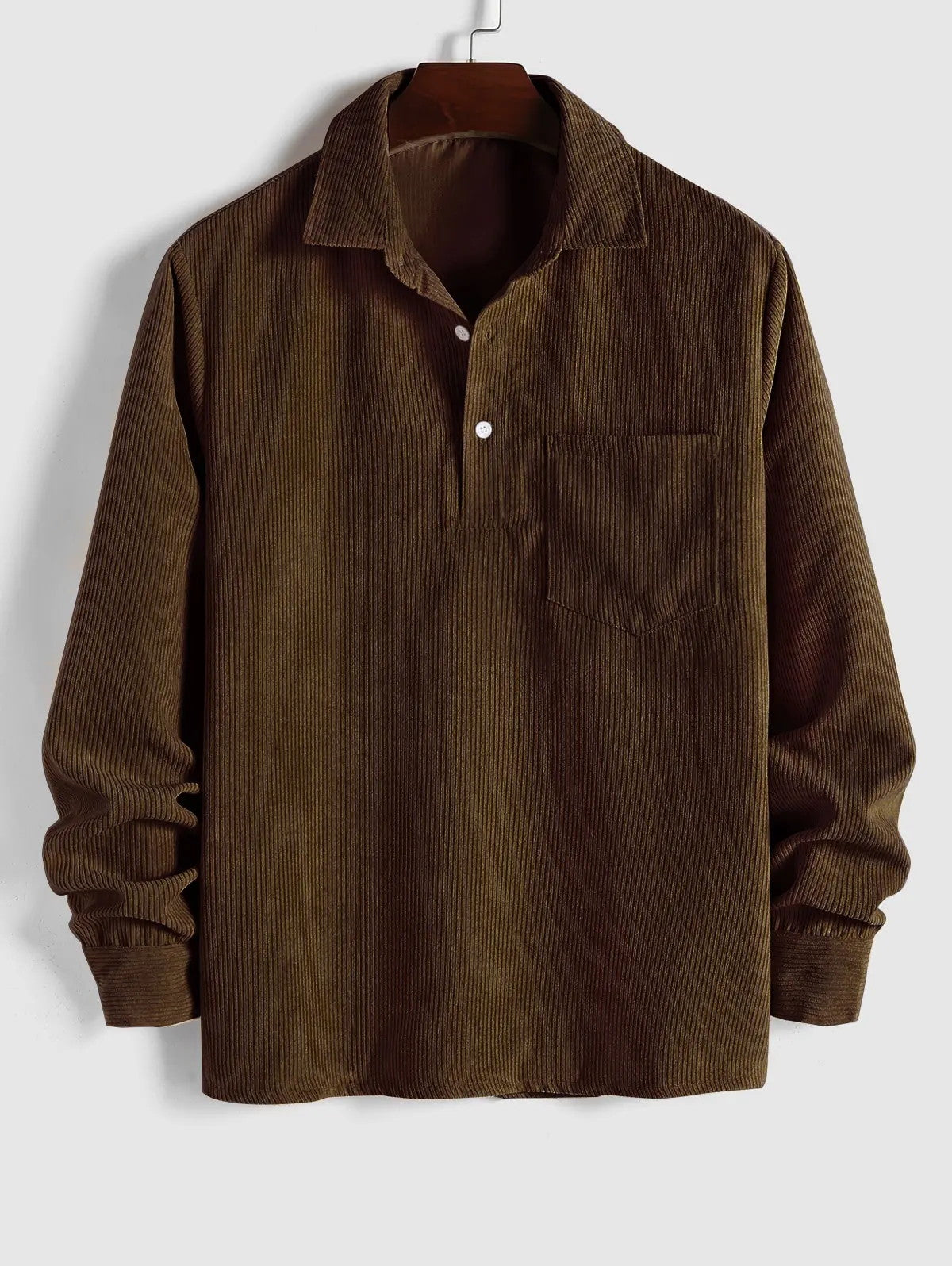 Corvin | Men’s Half Button Corduroy Shirt
