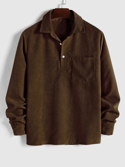 Corvin | Men’s Half Button Corduroy Shirt