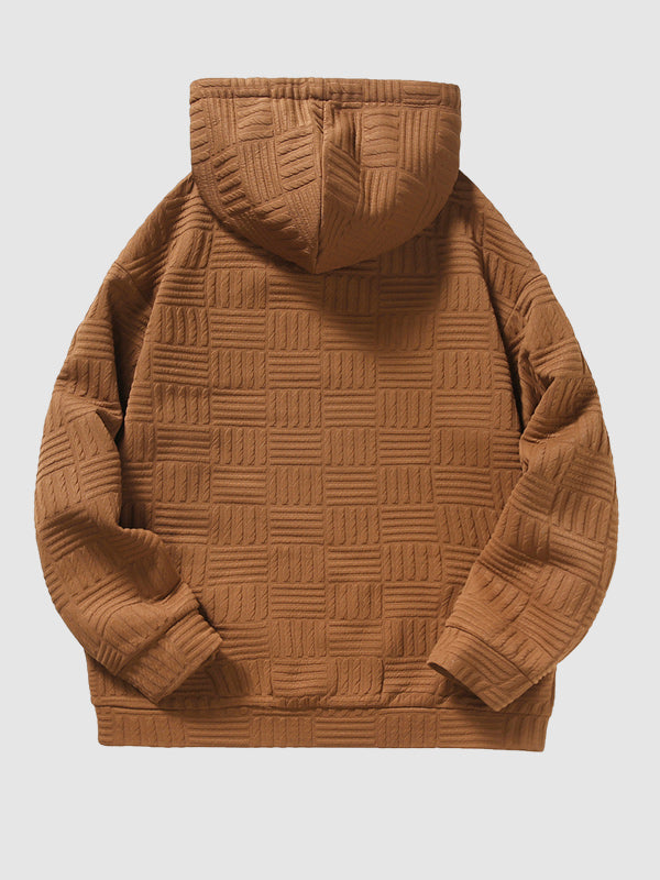 Davie | Men's Geometric Texture Loose Fit Jacquard  Hoodie