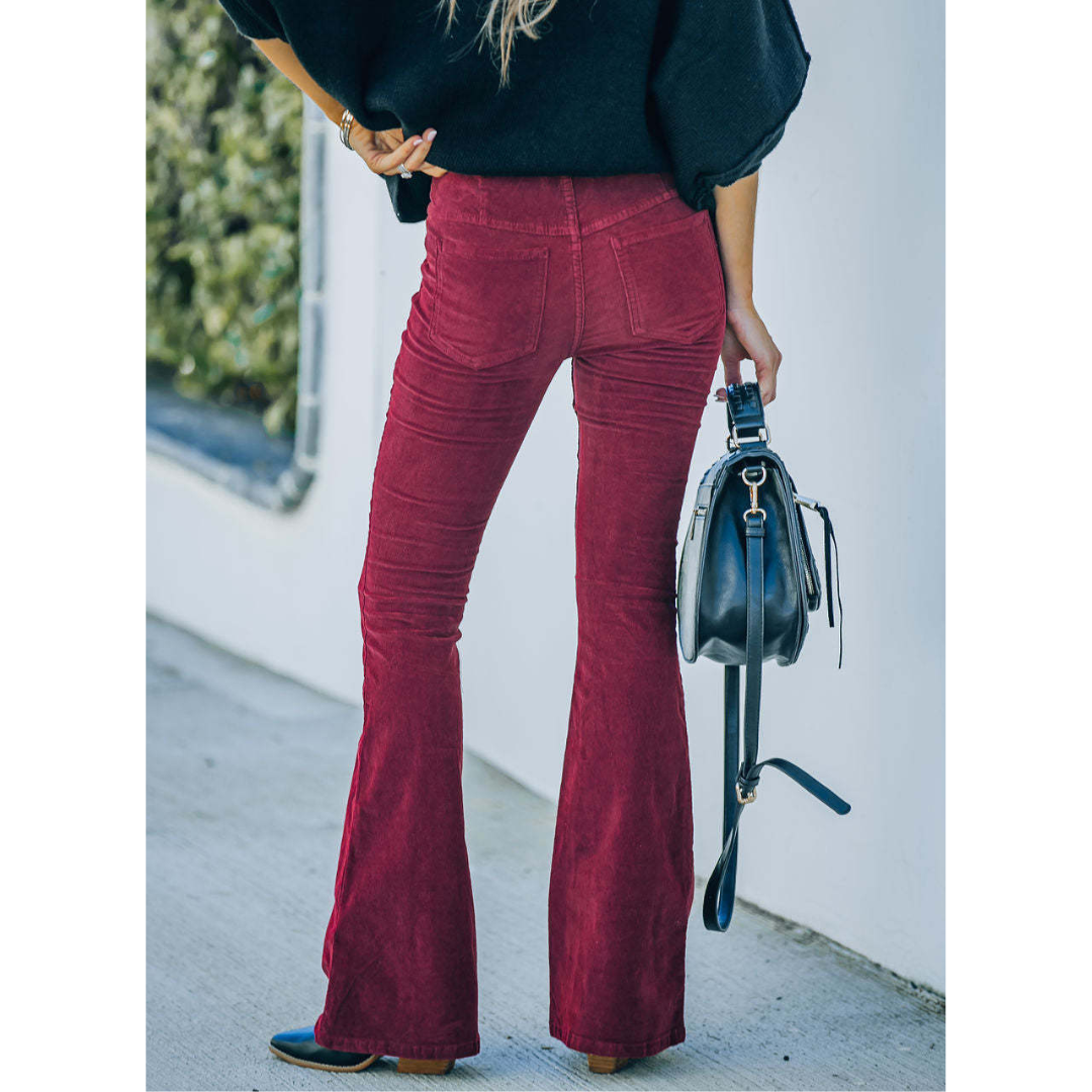 Serena | High-Rise Corduroy Flare Pants
