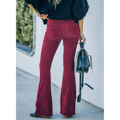 Serena | High-Rise Corduroy Flare Pants