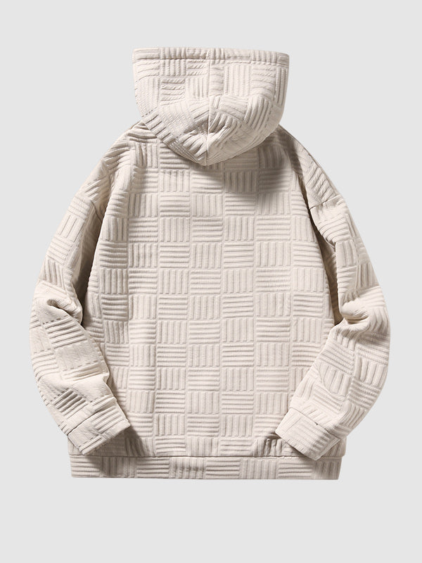 Davie | Men's Geometric Texture Loose Fit Jacquard  Hoodie