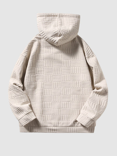 Davie | Men's Geometric Texture Loose Fit Jacquard  Hoodie