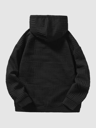 Davie | Men's Geometric Texture Loose Fit Jacquard  Hoodie