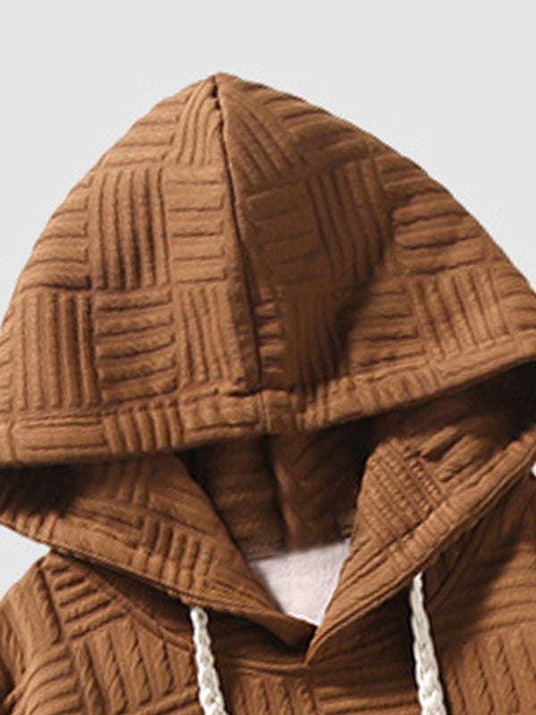 Davie | Men's Geometric Texture Loose Fit Jacquard  Hoodie