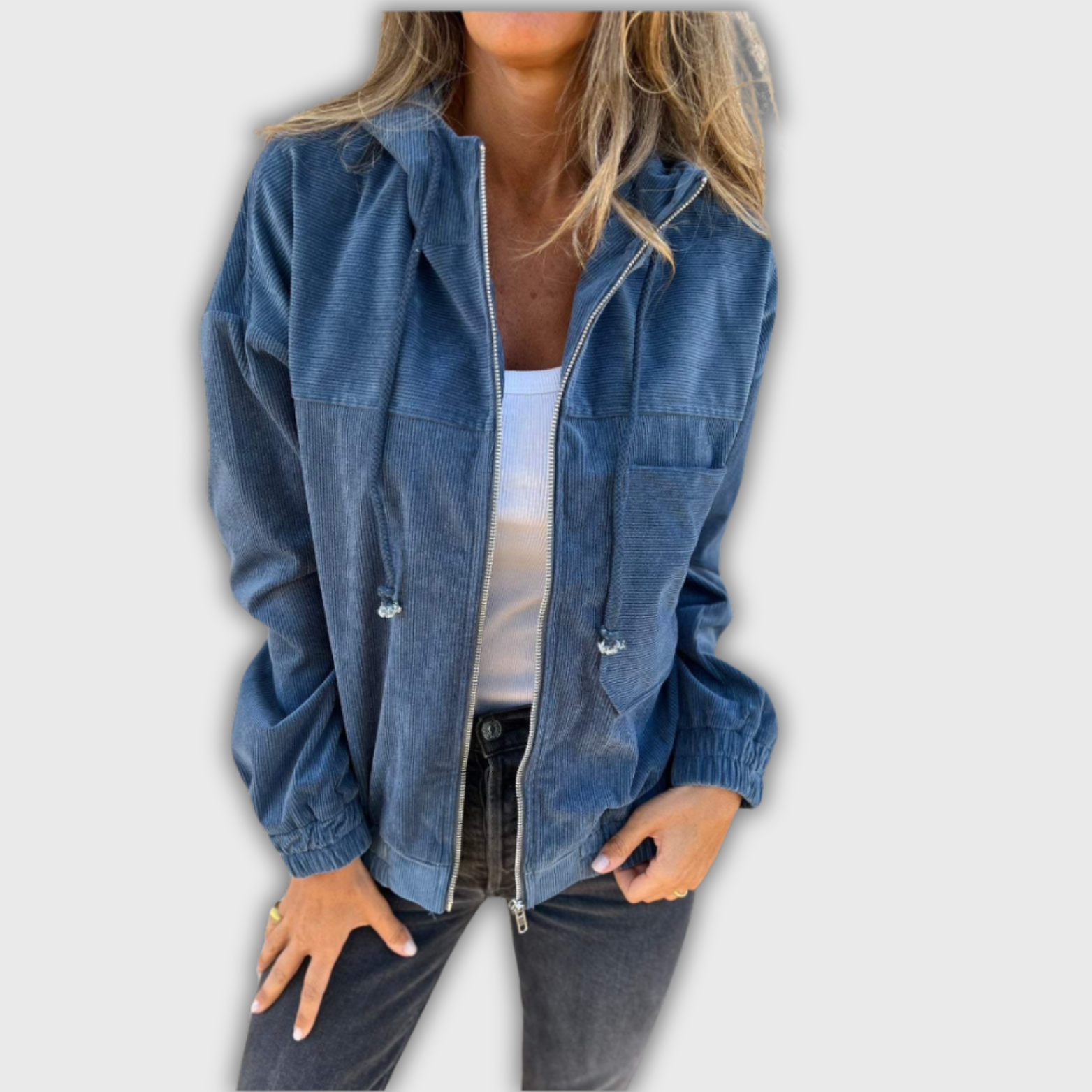 Elina | Timeless Corduroy Hoodie Jacket