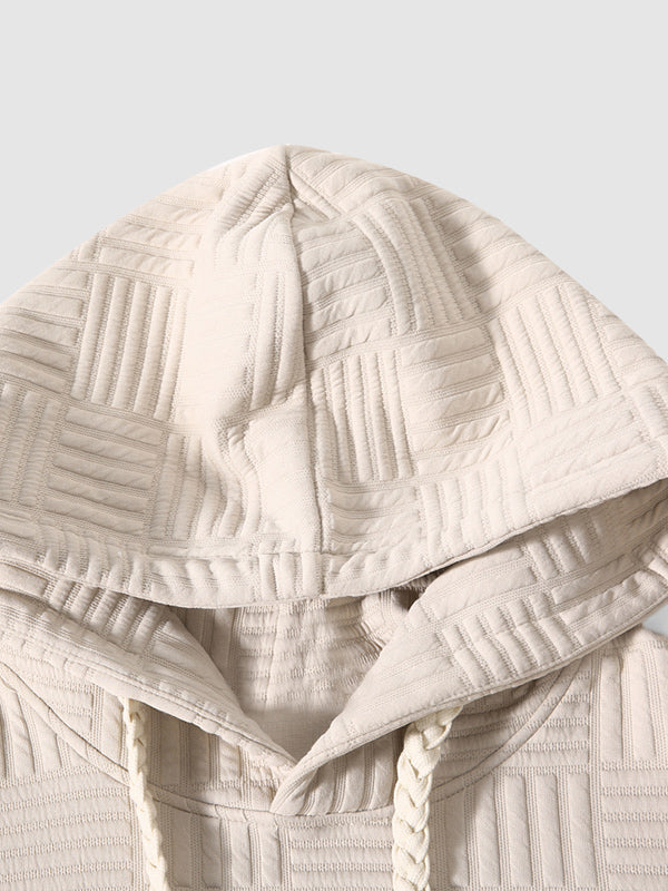 Davie | Men's Geometric Texture Loose Fit Jacquard  Hoodie