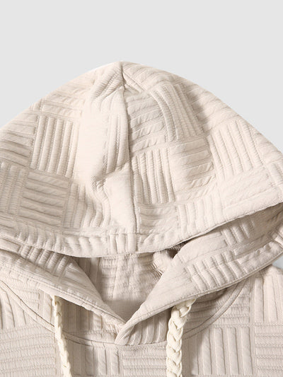 Davie | Men's Geometric Texture Loose Fit Jacquard  Hoodie