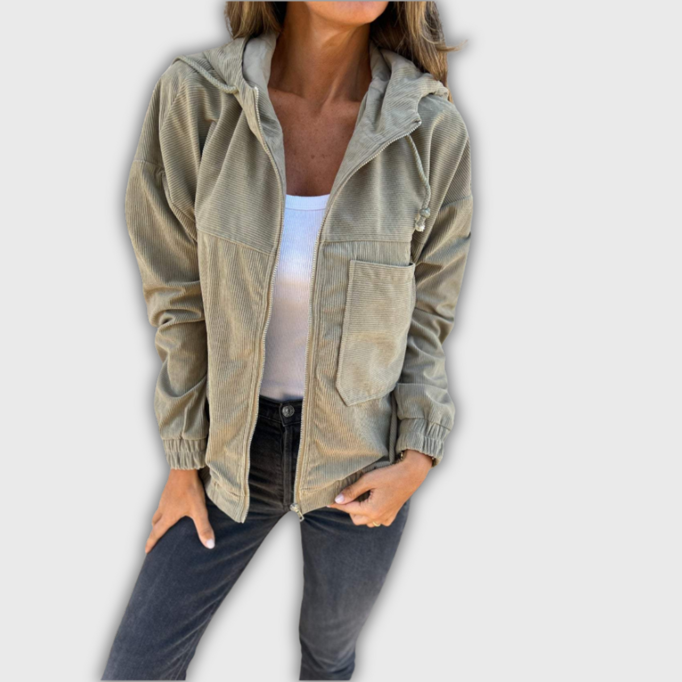 Elina | Timeless Corduroy Hoodie Jacket
