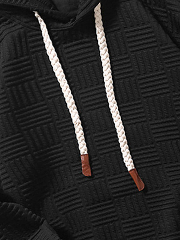 Davie | Men's Geometric Texture Loose Fit Jacquard  Hoodie