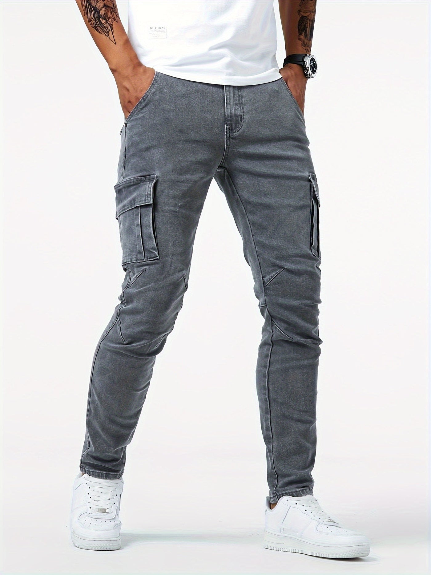 Veyro | Denim Cargo Pants