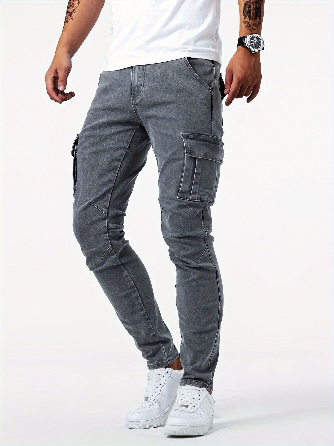 Veyro | Denim Cargo Pants