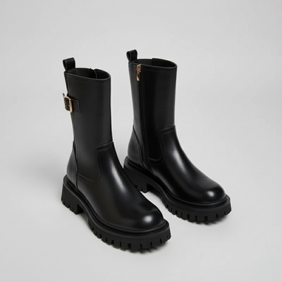 Helena | Buckle Chunky Ankle Boots