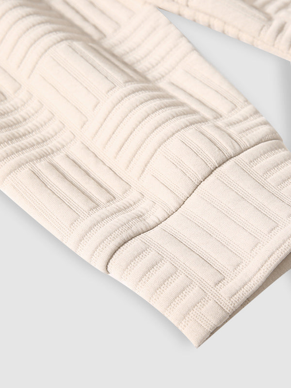 Davie | Men's Geometric Texture Loose Fit Jacquard  Hoodie