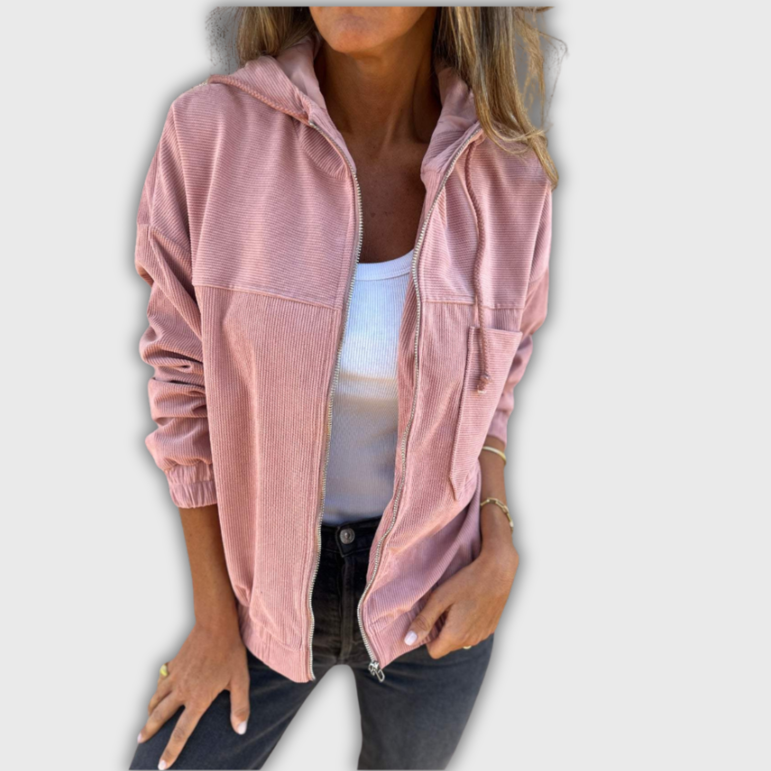 Elina | Timeless Corduroy Hoodie Jacket