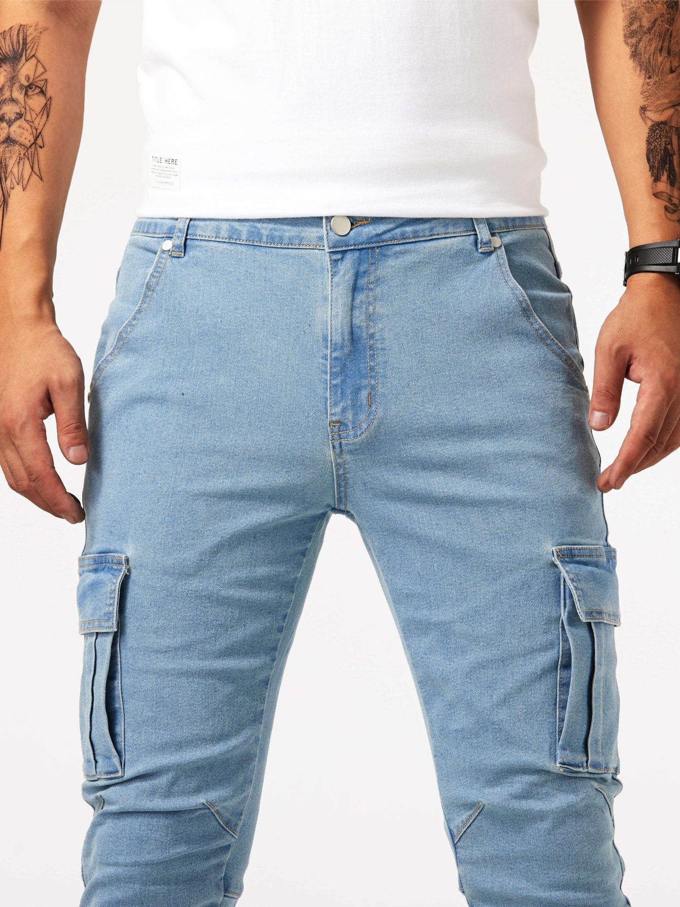 Veyro | Denim Cargo Pants