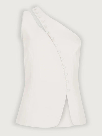 Lunara | One-Shoulder Button Detail Top