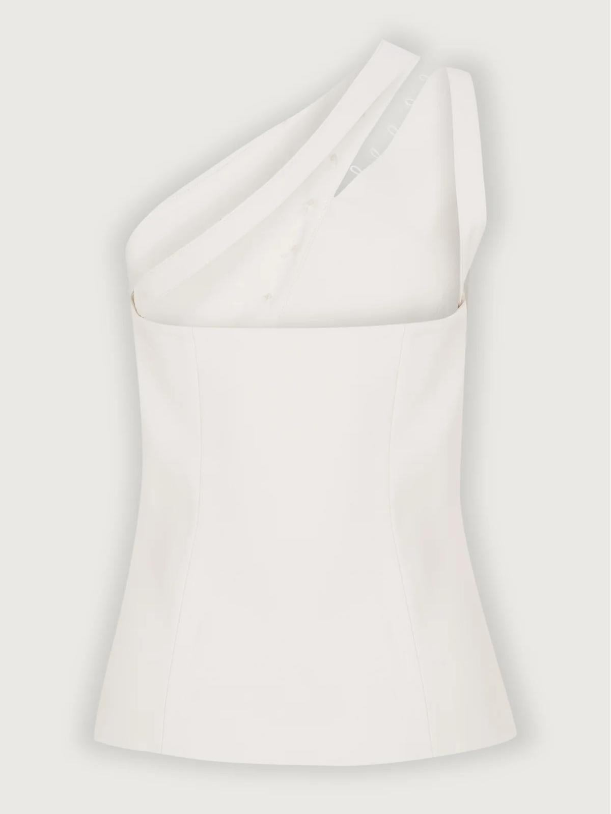 Lunara | One-Shoulder Button Detail Top