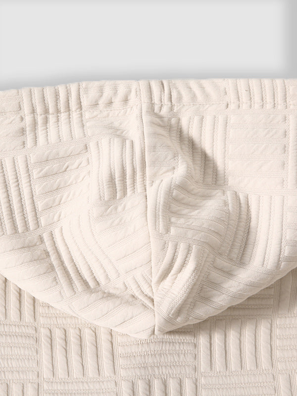 Davie | Men's Geometric Texture Loose Fit Jacquard  Hoodie