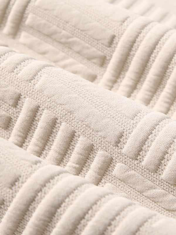 Davie | Men's Geometric Texture Loose Fit Jacquard  Hoodie