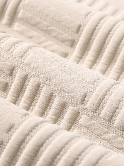 Davie | Men's Geometric Texture Loose Fit Jacquard  Hoodie