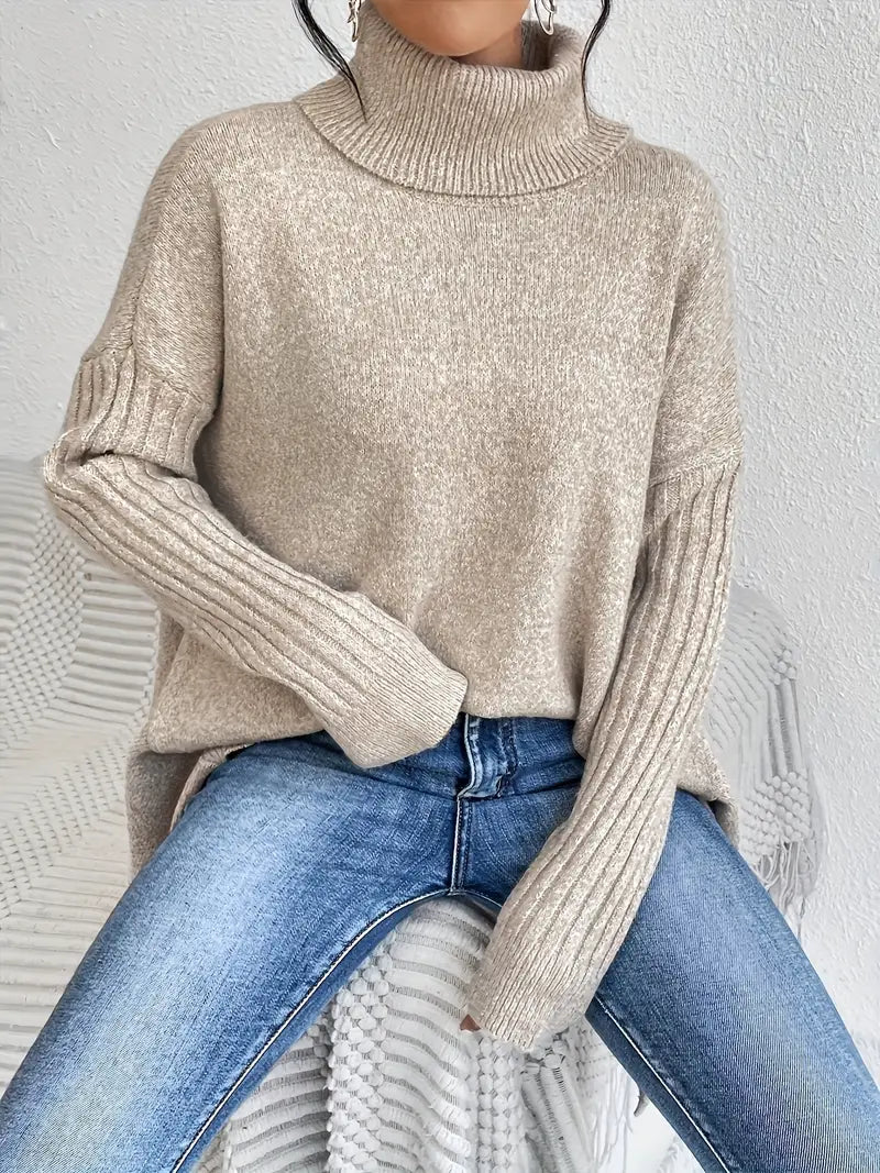 Laora | Casual Long Sleeve High Neck Sweater