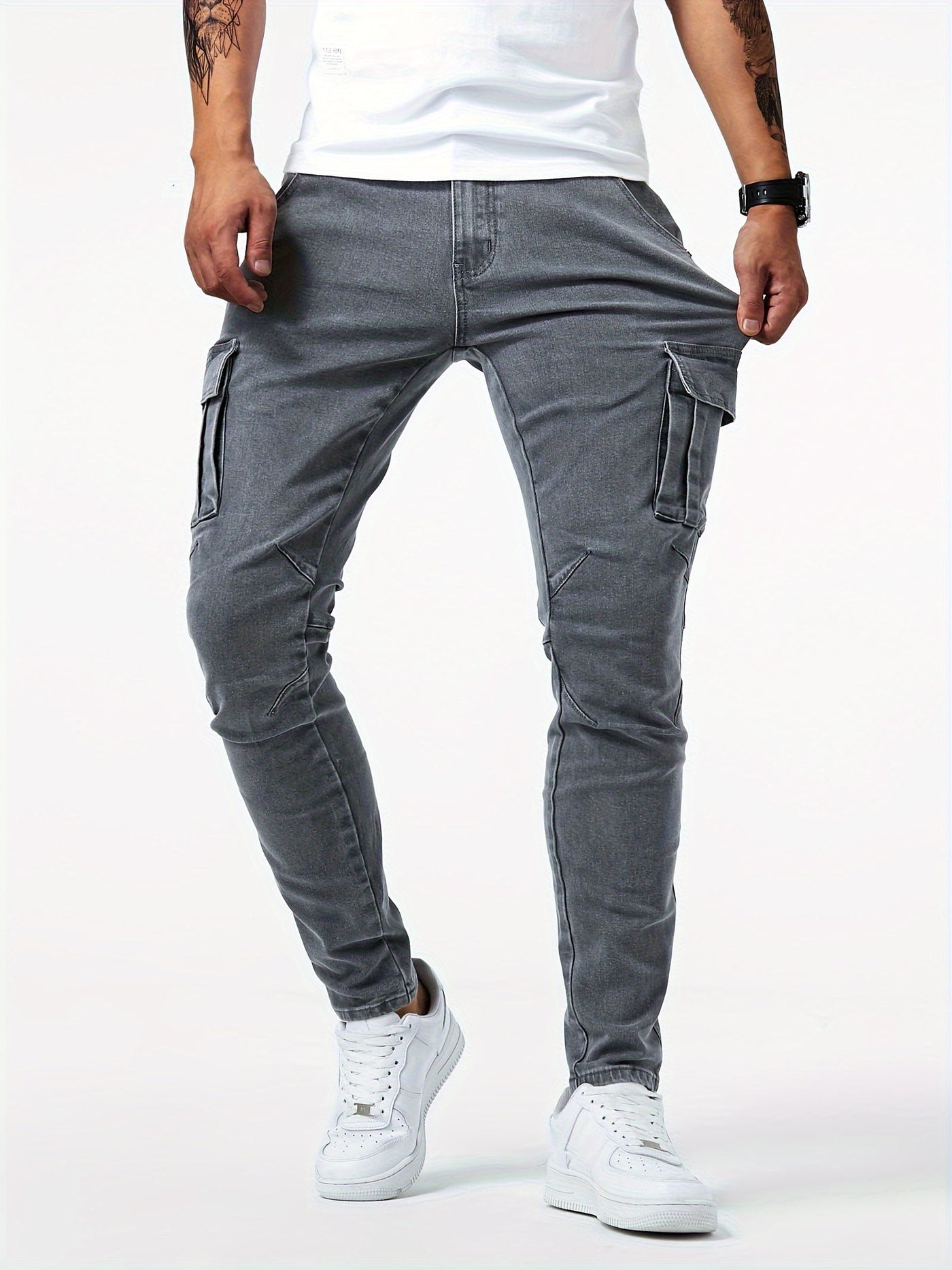 Veyro | Denim Cargo Pants