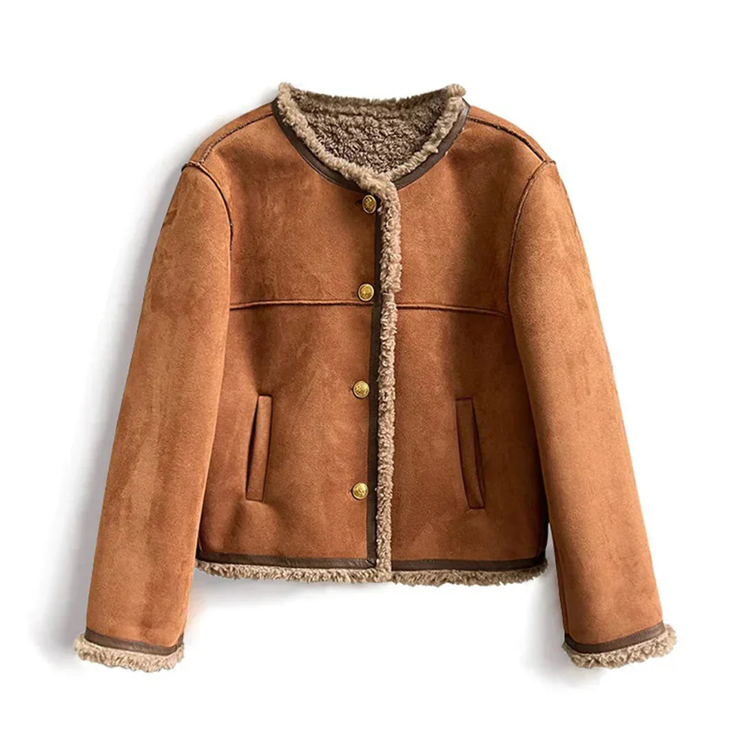 Sylvia | Shearling Button Jacket