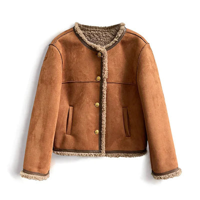 Sylvia | Shearling Button Jacket