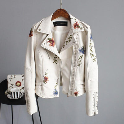 Raven | Stylish Embroidered Leather Jacket