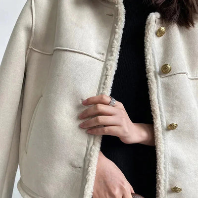 Sylvia | Shearling Button Jacket