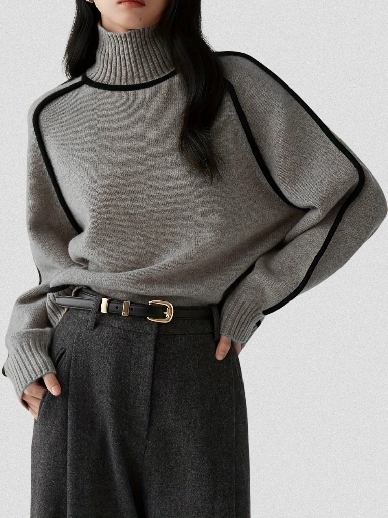 Eloise  | Turtleneck with Contrast Details