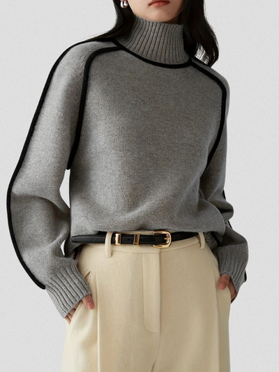 Eloise  | Turtleneck with Contrast Details