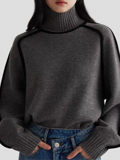 Eloise  | Turtleneck with Contrast Details