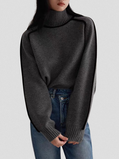 Eloise  | Turtleneck with Contrast Details
