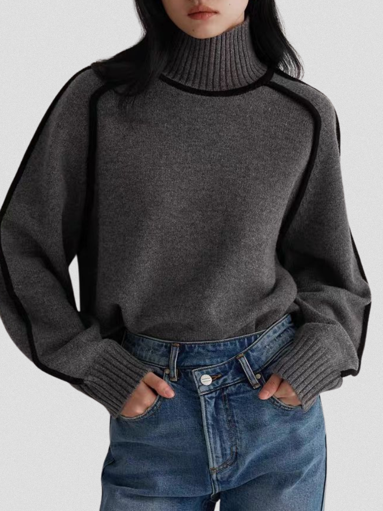 Eloise  | Turtleneck with Contrast Details