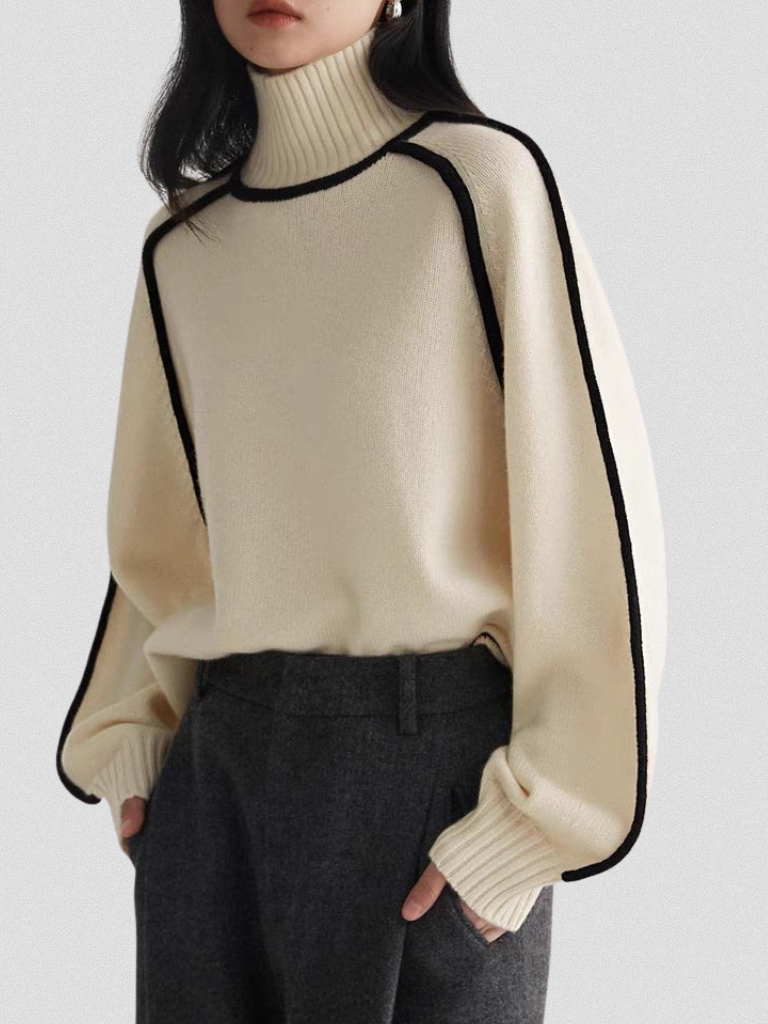 Eloise  | Turtleneck with Contrast Details
