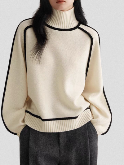 Eloise  | Turtleneck with Contrast Details