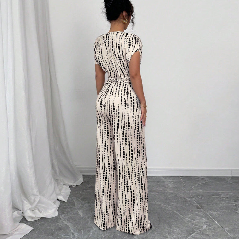 Kendi | Classy Wide-Leg Oblique Strap Jumpsuit