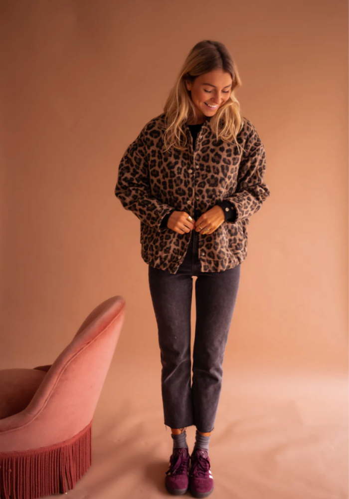 Zarina | Leopard Bomber Jacket