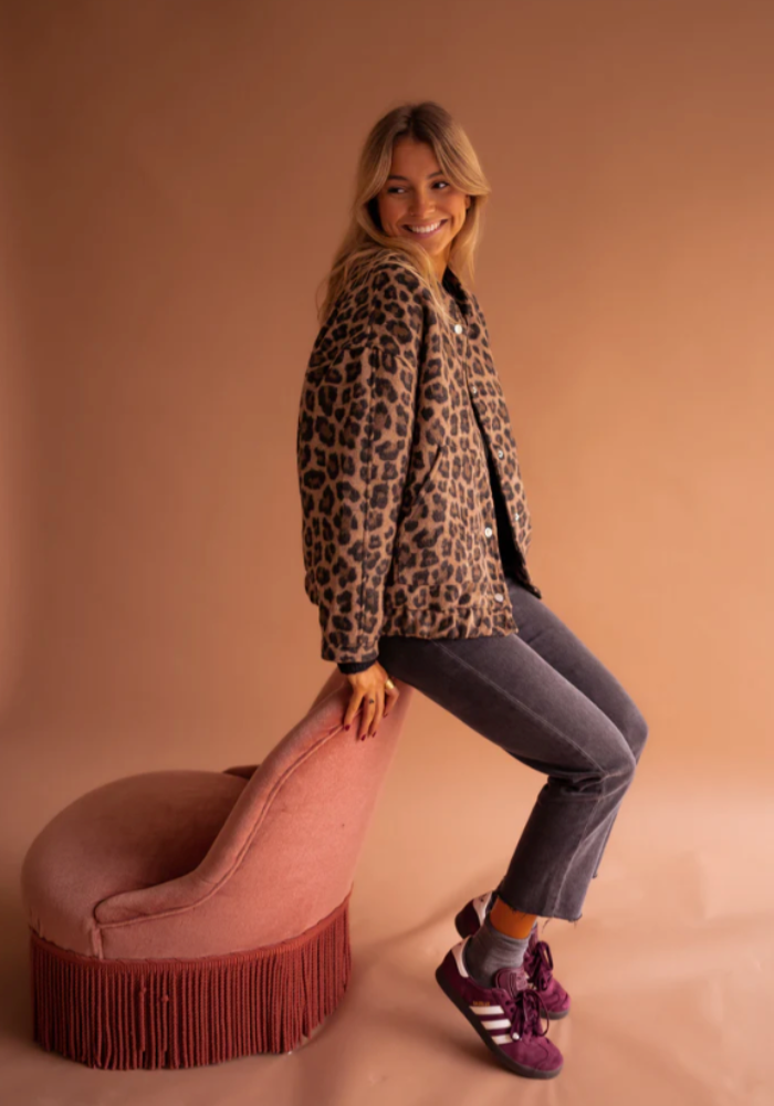 Zarina | Leopard Bomber Jacket
