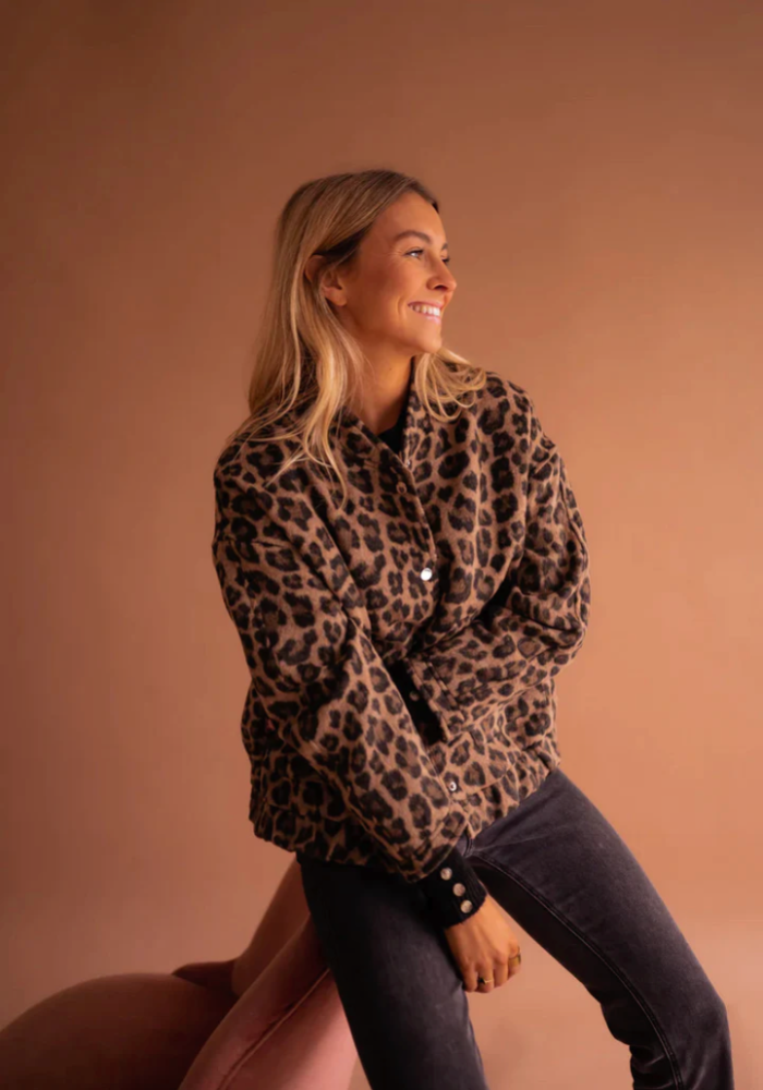 Zarina | Leopard Bomber Jacket