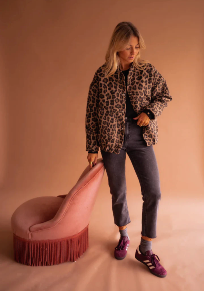Zarina | Leopard Bomber Jacket