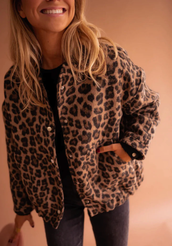 Zarina | Leopard Bomber Jacket